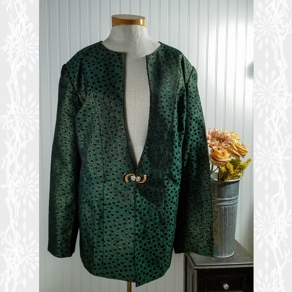 | terramina | green & black shimmer blazer - Picture 1 of 5